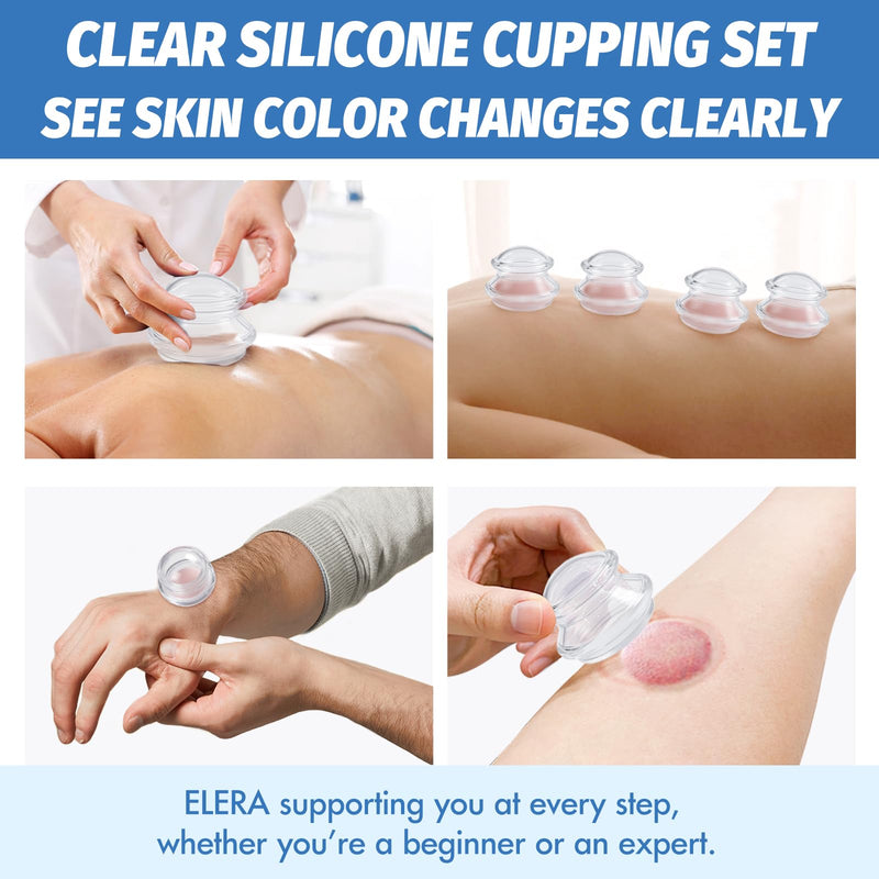 [Australia] - ELERA Silicone Cupping Therapy Set, Professionally Chinese Massage Cups for Cupping Therapy and Cellulite Reduction (7 Cups) 3 size 7 pieces 