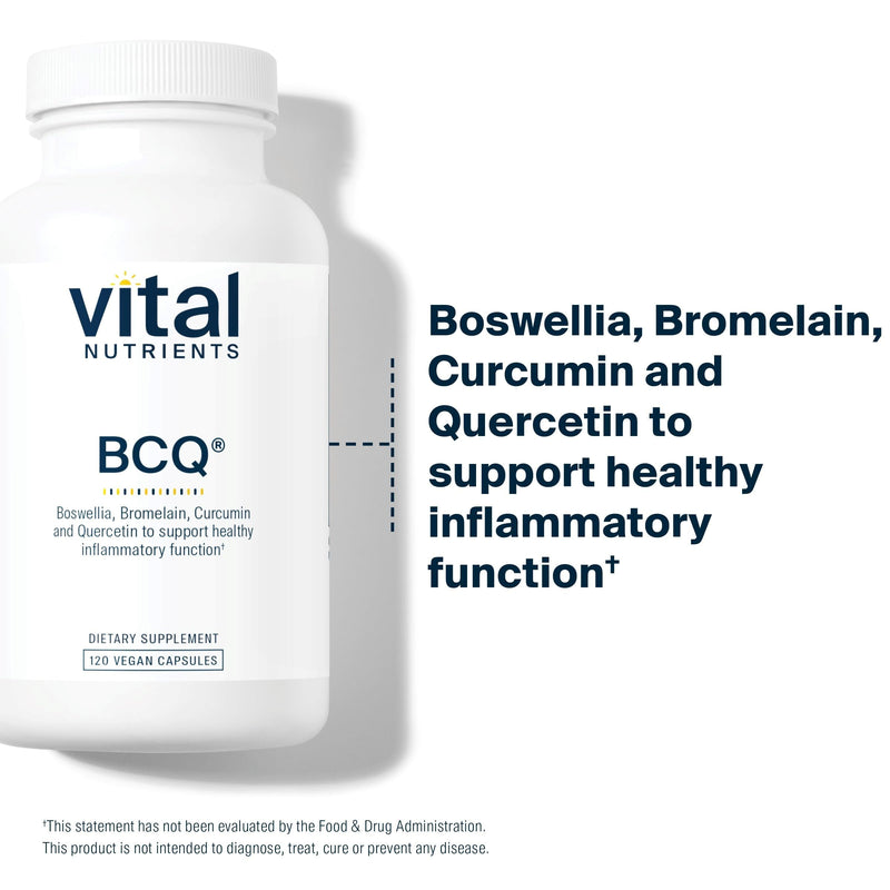 [Australia] - Vital Nutrients BCQ | Vegan Boswellia, Bromelain, Curcumin & Quercetin Supplement | Joint Support Supplement | Supports Sinus & Digestive Health | Gluten, Dairy, Soy Free | 120 Capsules 120 Count (Pack of 1) 