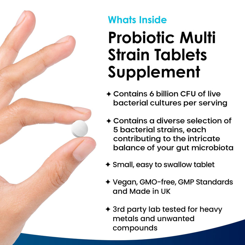 Bio Cultures for Daily Gut Health - Multi Strain Supplements - Acidophilus Tablets High Strength - Digestive & Gut Health Supplements Lactobacillus - Vegan, GMO-Free, Gluten-Free, UK Made 120 count (Pack of 1)