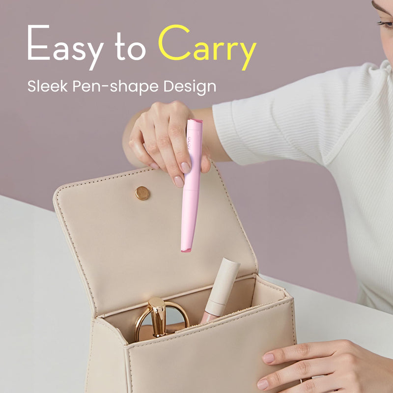 [Australia] - Facial Hair Removal for Women, Painless Eyebrow Trimmer with Pivoting Head, Electric Battery Operated Body Hair Remover with 2 Replaceable Blade for Face Neck Chin Bikini, Pink 