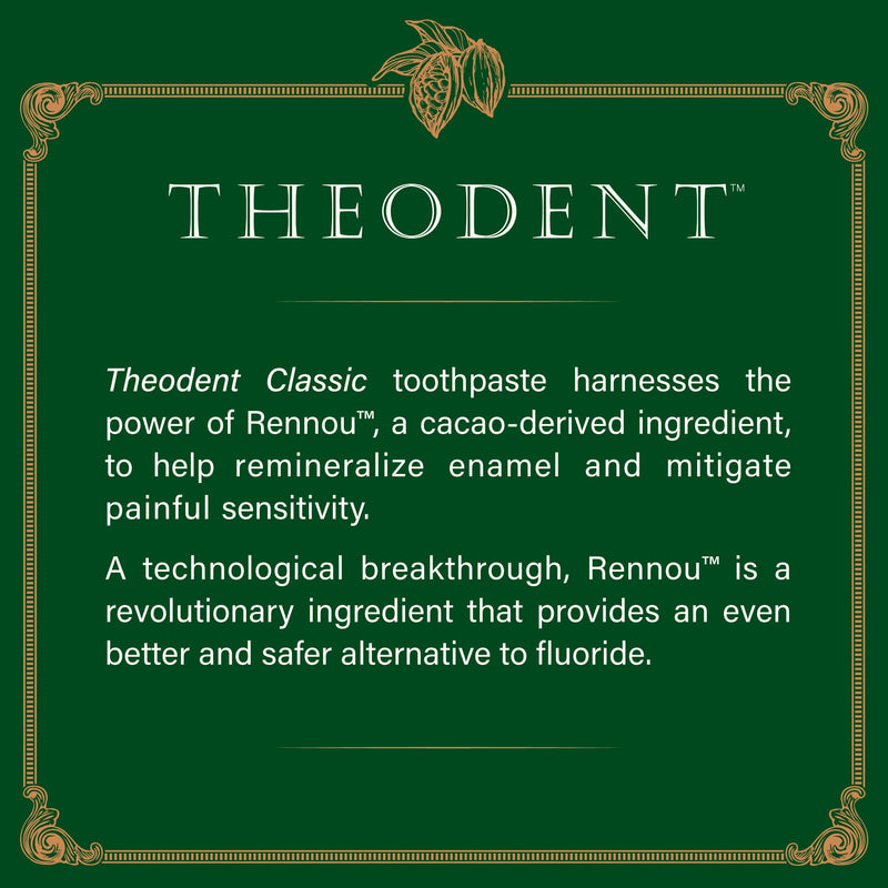 [Australia] - Theodent Classic with Rennou™: Fluoride-Free Theobromine Toothpaste for Proven Remineralization, Sensitivity Relief & Natural Whitening, Spearmint (3.4 Ounces, 96.4 Grams) 3.4 Fl Oz (Pack of 1) 