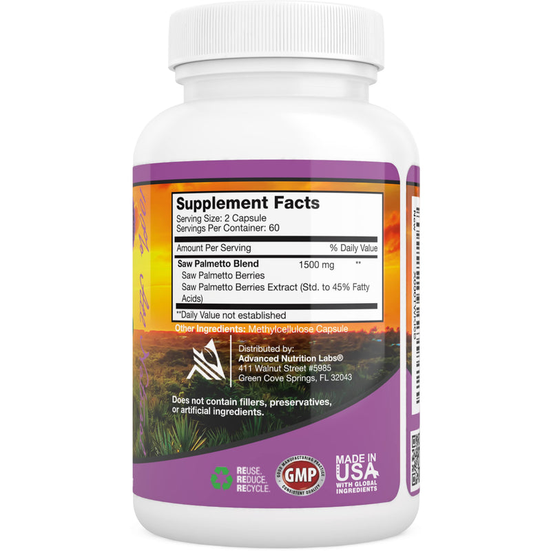 [Australia] - Saw Palmetto, 1500 mg, 120 Capsules, plus Extract for women and Men 