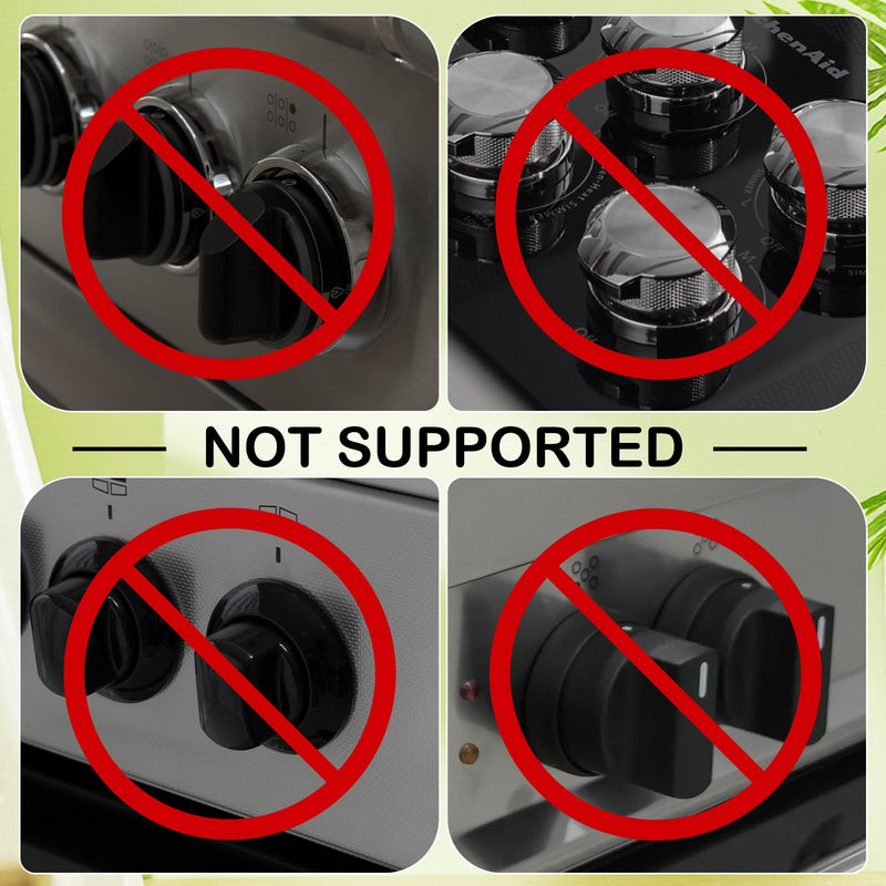 [Australia] - Stove Knob Safety Covers, for Knob Diameter Less Than 2.4", Unlock with Adult Two-Finger, Dual-Key Press Gas Stove Knob Locks, Upgraded Oven Lock Knob Covers for Child Safety, Black Color, Pack of 5 