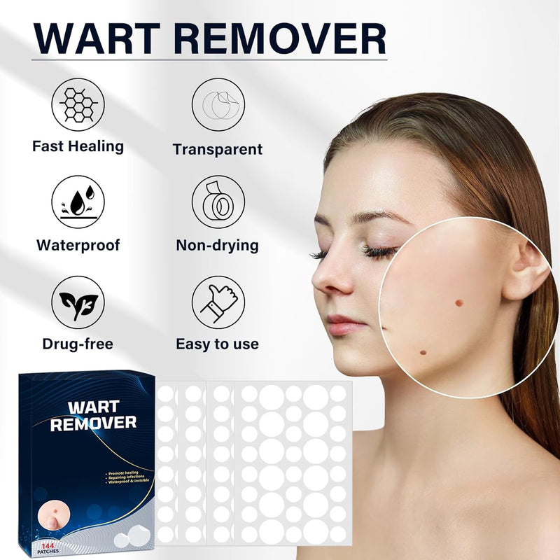 [Australia] - Wart Remover,Fast & Easy Operate Hydrocolloid Gel Waterproof Invisible Sticker,Suitable for All Skin,Friendly to New-User(144pcs)-G1 White 