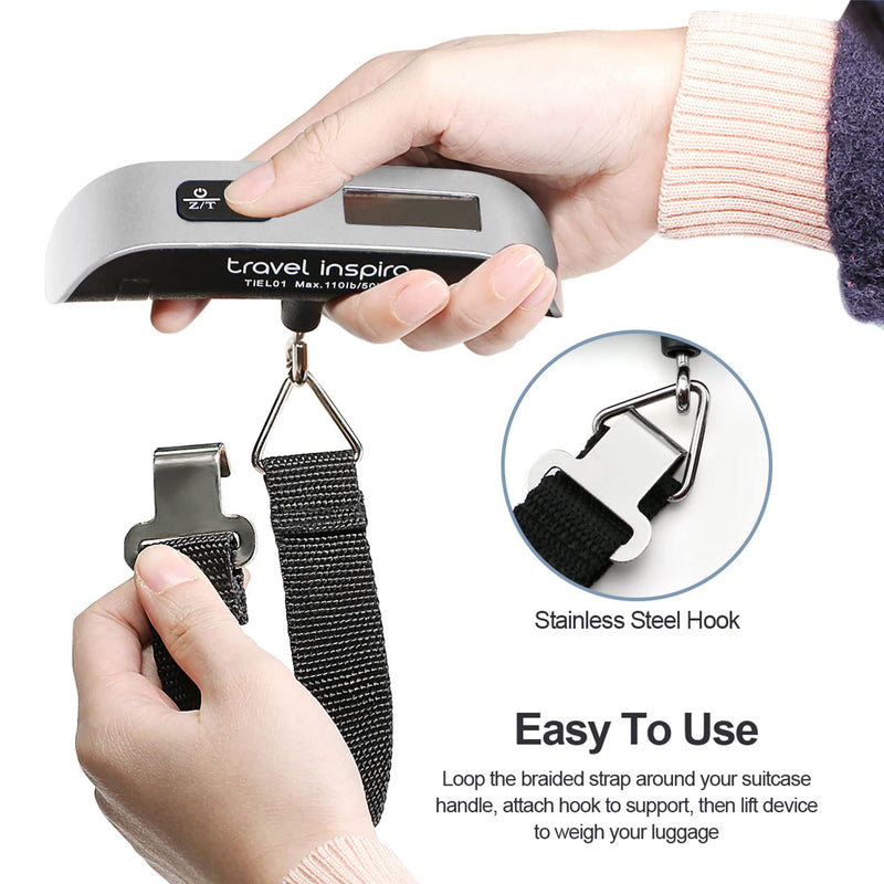 travel inspira Upgrade Larger Travel Money Belt with Anti-Theft Zipper with RFID Blocking Luggage Scale, Portable Digital Hanging Baggage Scale