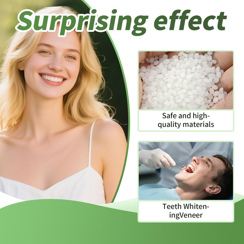 Tooth Repair kit for Filling The Missing Broken Tooth and Gaps-Moldable Fake Teeth and Thermal Beads Replacement Kit-White-A04