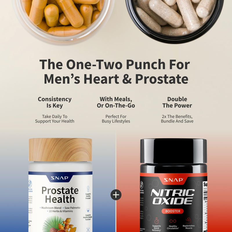 [Australia] - Snap Supplements Prostate Health Support Supplement Bundle with Nitric Oxide Booster ‚Äì 90 Capsules & 60 Capsules 2 