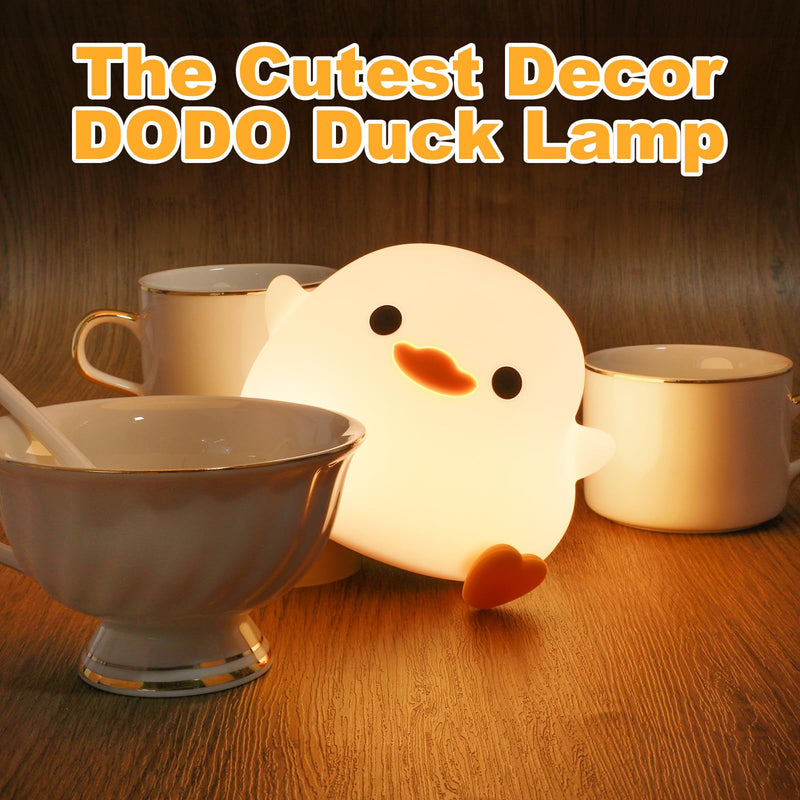 [Australia] - Duck Night Light, Cute Dodo Duck Lamp, Rechargeable Dimmable Nightlight, Silicone LED Bedside Lamp Nursery Nightlight with 20 Minutes Timer and Touch-Sensitive for Bedrooms, Living Room A - DoDo Duck 