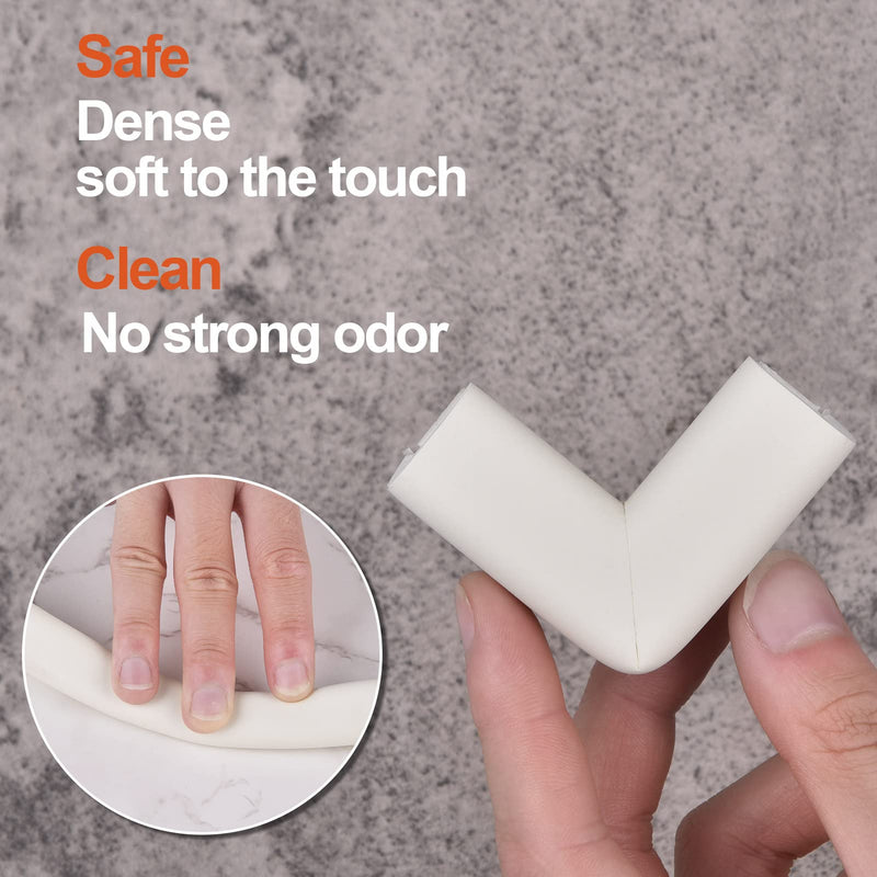 [Australia] - Baby Proofing Edge and Corner Guards, Safety Furniture Bumper with 3M Double-Sided Tape,16.40ft Edge + 4 Pre-Taped Corners Baby Corner Protector for Fireplace, Table, Stair, Cabinet (Beige White) Beige 