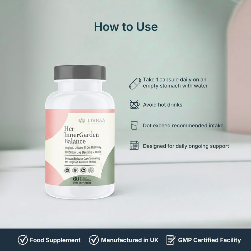 Bio Balance Probiotics for Women – Vaginal, Urinary & Gut Probiotics Support | Supports Natural Bacterial Balance & Intimate Flora | 10 Billion CFU Bio Cultures with Inulin | 60 Vegan Capsules