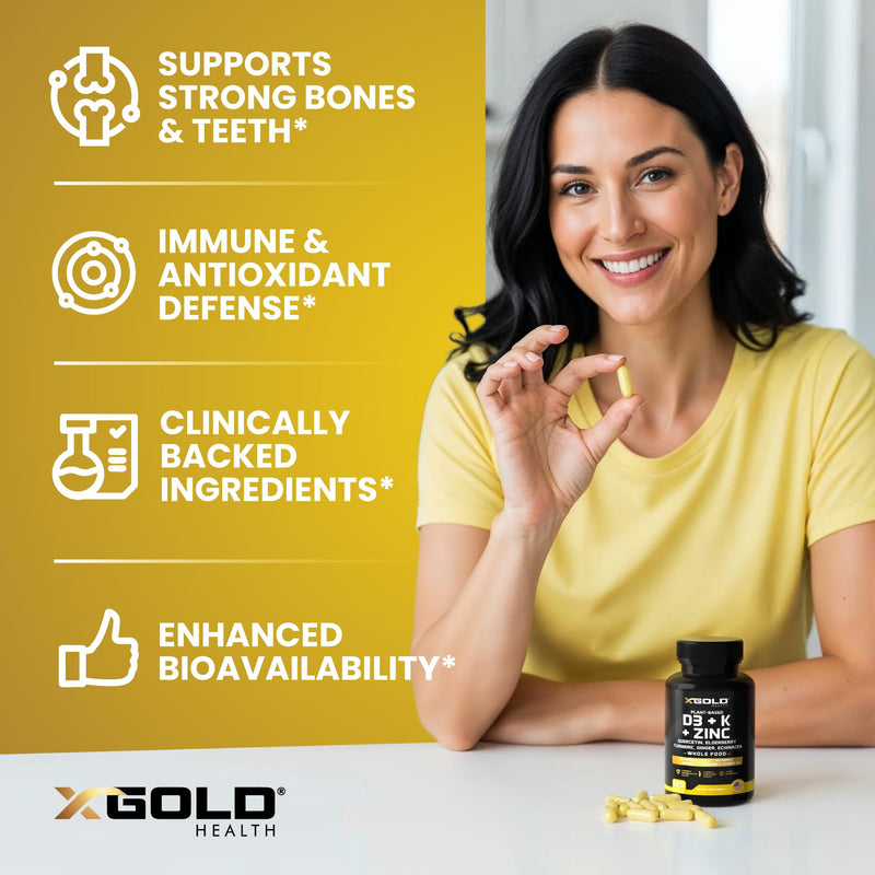 Vitamin D, K2, K1, Zinc, Quercetin, Elderberry, Turmeric, Ginger & Echinacea Whole Food Supplement 8 in 1- D3 5000 IU Plant-Based from Lichen, Vitamin K (K2 MK7, MK4, K1), D3 K2 Vitamins -120 Capsules 120 Count (Pack of 1) Vitamin D3 Complex