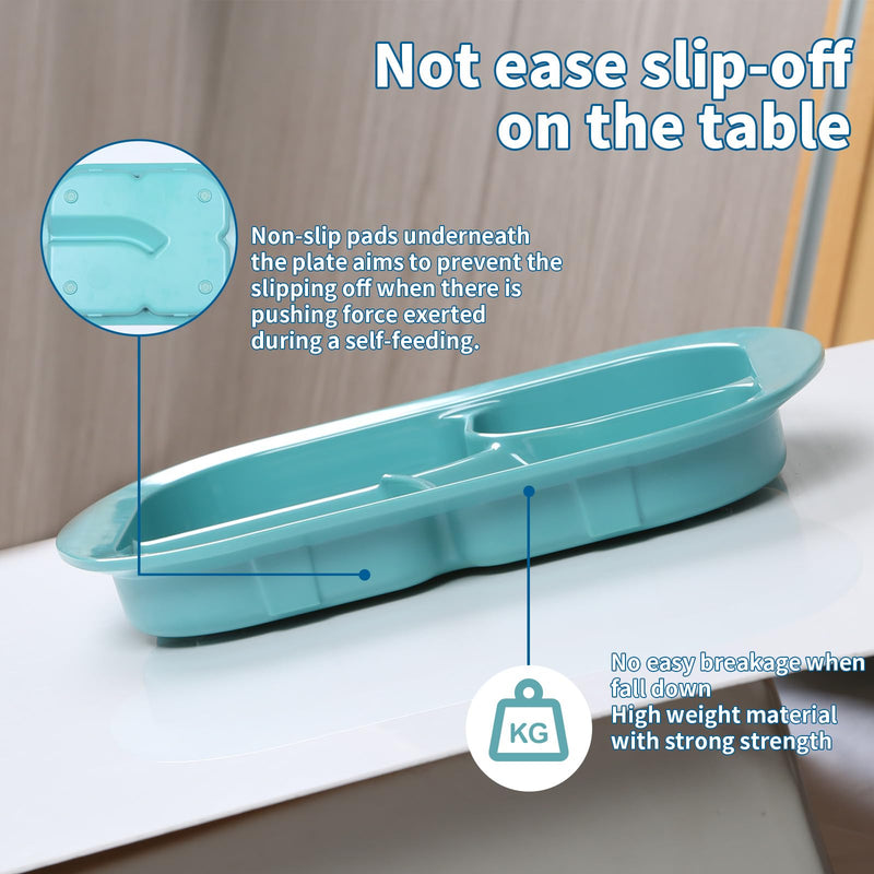 [Australia] - Adaptive Utensils Plates with Extra Wall,Non-slip&Spill-proof Melamine Plate for Dementia,Stroke, Tremors,Self-Feeding Dinnerware for Elderly (Melamine 4-Compartment Divided Plates) Melamine 4-Compartment Divided Plates 