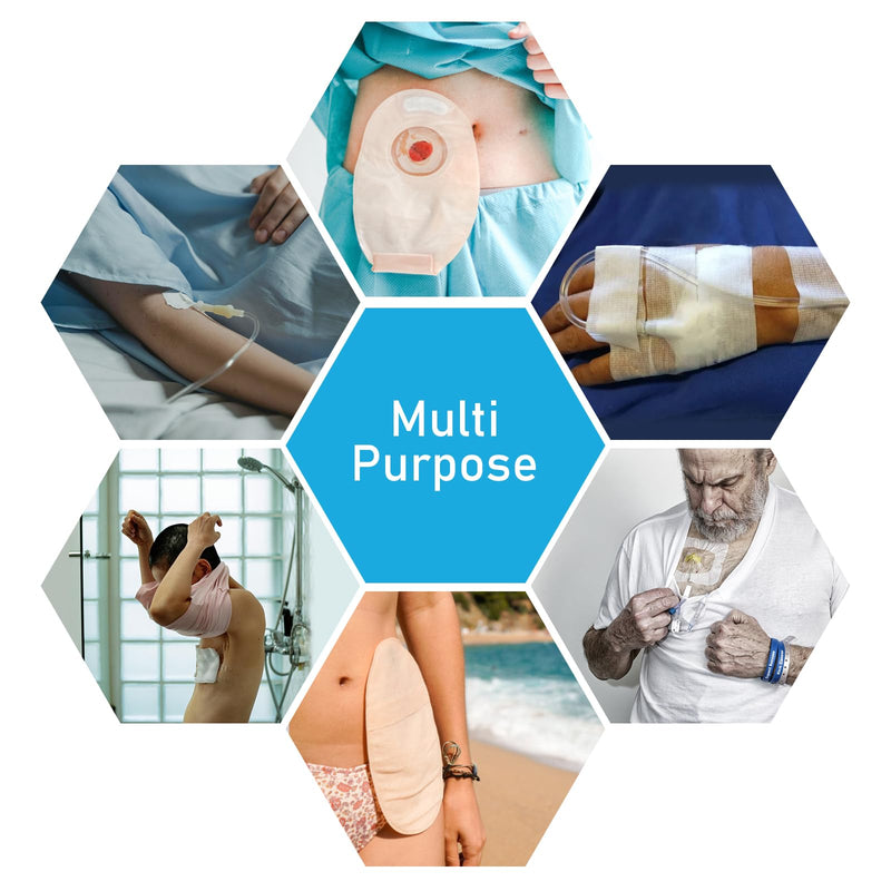 [Australia] - 25 Pcs Waterproof Ostomy Bag Shower Cover 10"x10", Stoma Bath Protector Shield Film Adhesive Dressing Bandage for Ostomy Supply Guard Accessory 