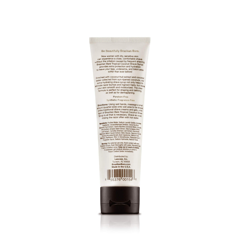 [Australia] - Brazilian Bare Tropical Coconut Extra Moisturizing Shave Syrup – Preferred Over Traditional Womens Shave Creams And Womens Shave Gels 4 Fl Oz (Pack of 1) 