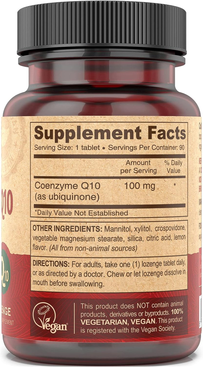 DEVA Vegan Vitamins Coenzyme Q10 100mg - Potent & Affordable in One Bottle - Chewable, 90 Tablets, (Pack of 2) 90 Count (Pack of 2)