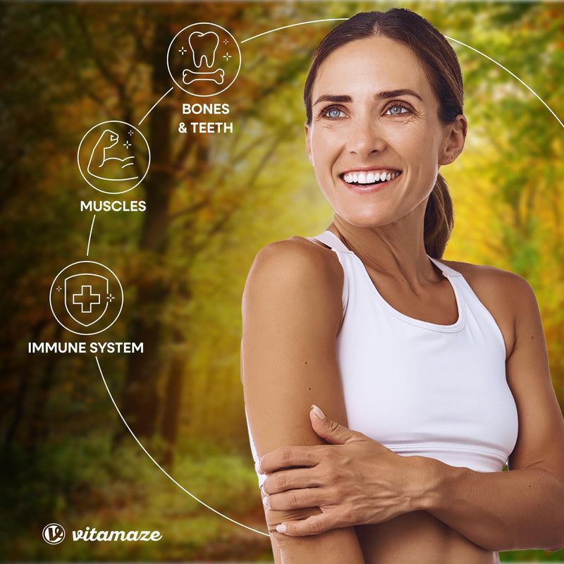 Vitamaze® Vitamin D3 K2 high dose, 2000 IU Vitamin D3 + 100 mcg Vitamin K2 MK7 All Trans, 240 Tablets Vitamin D Without Unnecessary additives, Made in Germany
