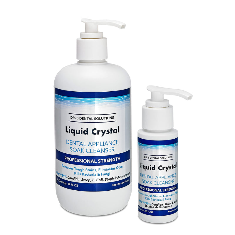 [Australia] - Dr. B Dental Solutions Liquid Crystal Soak Cleanser for Oral Appliances, Dentures, Night Guards, Aligners, & Other Devices 12 Fl Oz (Pack of 1) 