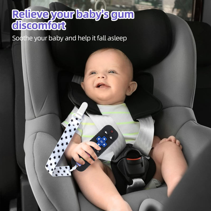[Australia] - Chuya Baby Teether Toy Chew Toy for Babies 3-24 Months TV Remote Control Shape Teething Relief Baby Toys for Infants (Black) Black 