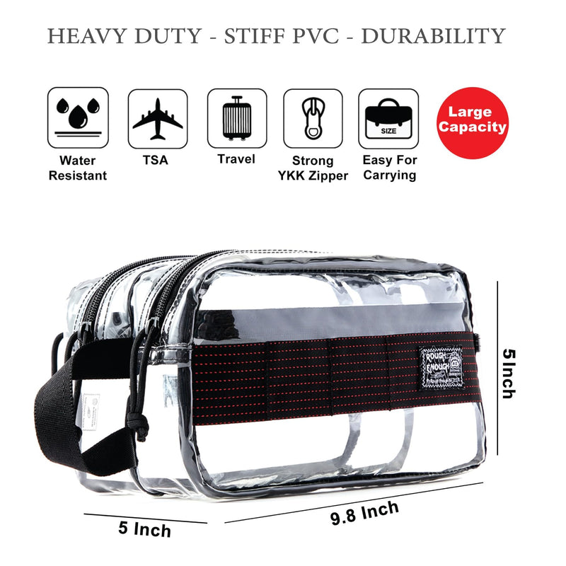 Rough Enough Clear Toiletry Bags for Travelling with Handle Bundle Set