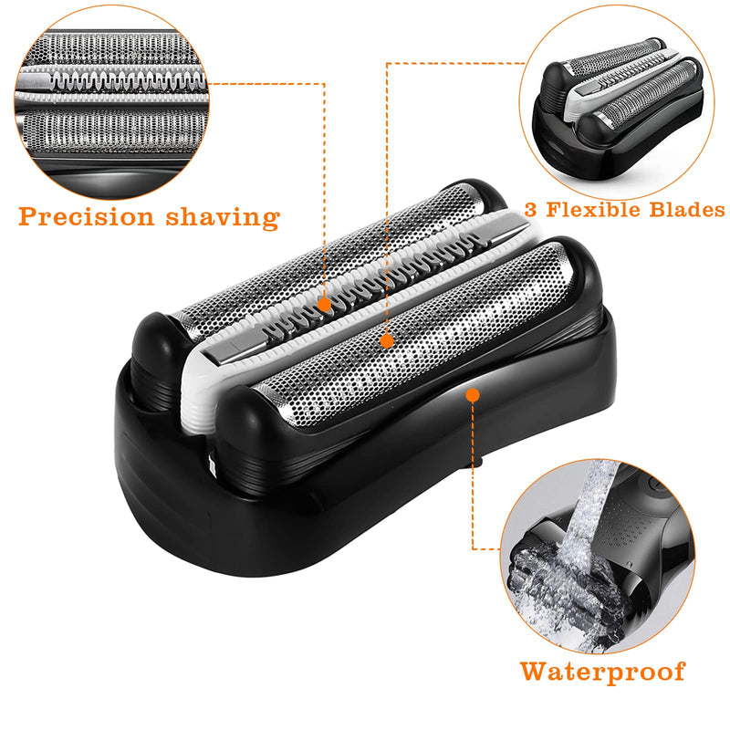[Australia] - Braun Series 3 Replacement Head, Compatible with Series 3 Men's Electric Razor Replacement Shaver Head - 32B Electric Shaver Replacement Head Foil and Cutter Cassette Replacement Head 32b 