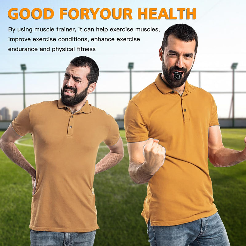 [Australia] - Breath Trainer, Portable Breathing Trainer for Men with Adjustable Resistance, Improve Endurancee and Strength for All,Daily Lung Trainer, Easy to Clean, 2PCS (Black) 