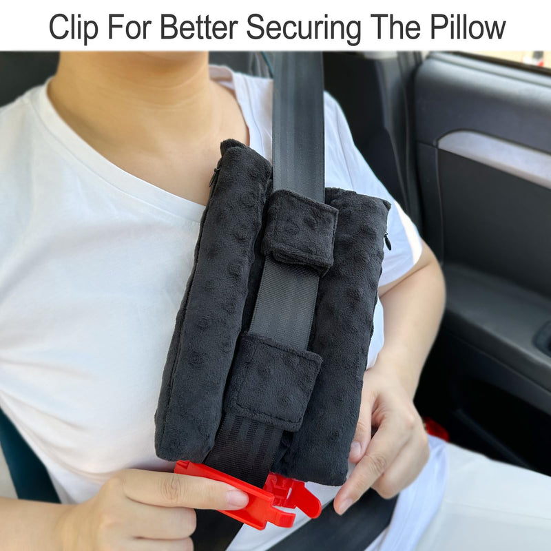 [Australia] - Chemo Port Pillows for Patients Seatbelt, Chemo Port Protector Pacemaker Seat Belt Cushion, Chemotherapy Must Haves Chemo Gifts Men Women Cancer, Minky Dot Black 3 Row-minky Dot Black 
