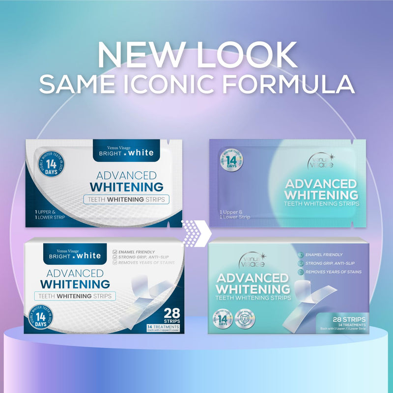 [Australia] - Venus Visage Teeth Whitening Strips 28 White Strips (14 Pack), Dental Kits, Teeth Whitening Strip Kit, Reduced Sensitivity White Strips Teeth Whitening, Whitening Strips Kit (Mint) 