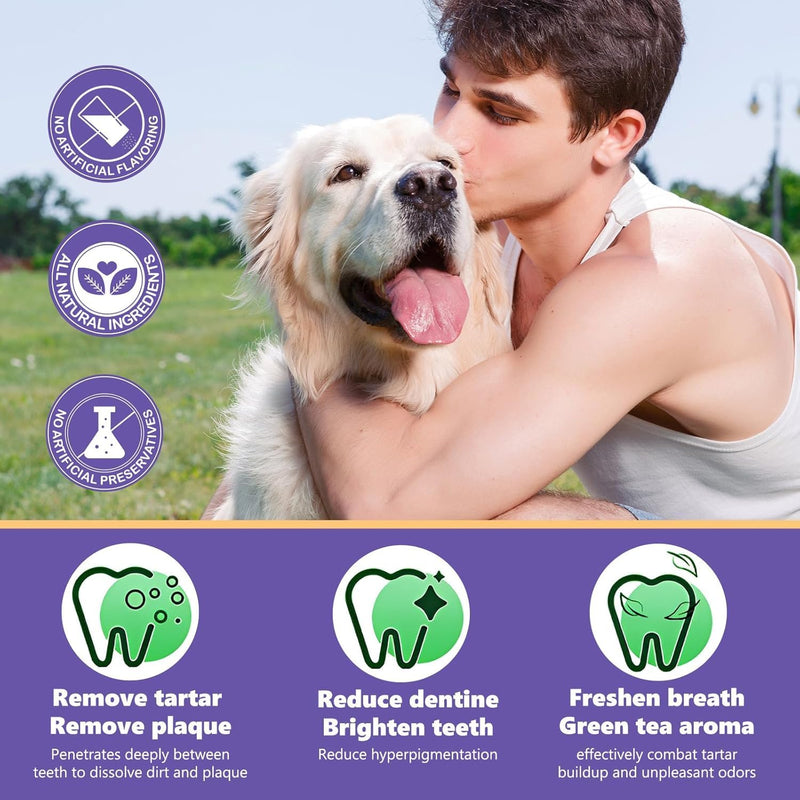Dog Teeth Cleaning Powder for Dog Bad Breath Treatment, Dog Dental Powder for Dog Breath Freshener with Probiotics, Plaque Tartar Off Dog Tooth Powder Made Easy, Dog Dental Care, All Types Dogs - PawsPlanet Australia