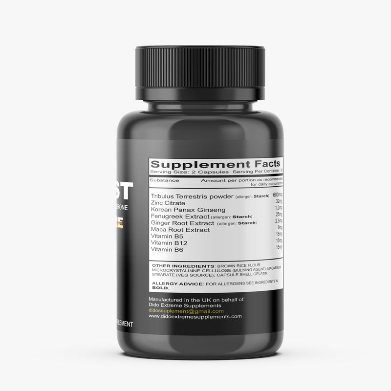 Optest Extreme - Maca Root, Tribulus Terrestris, Zinc, Ginseng - Testosterone Supplements for Men, Essential Vitamins & Minerals - 60 Capsules