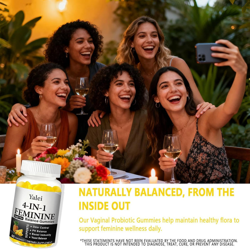Premium Feminine Balance Gummies & PH Balance Gummies for Women | Immune Support & Healthy Odor & Flora - Vegan,Non-GMO - Hawaiian Pineapple,60 Count