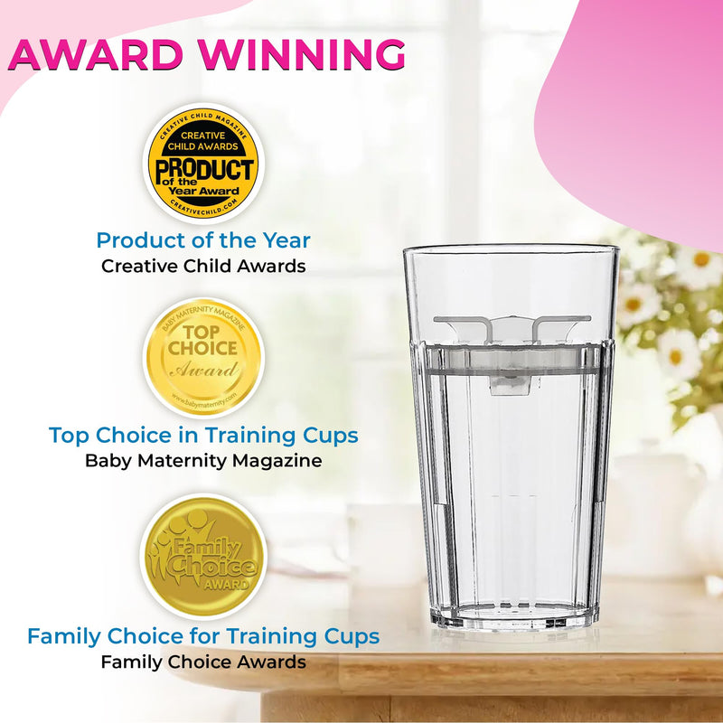 [Australia] - BUNDLE: Reflo Smart Cup (Clear 1-Pack) Open Training Cup, Toddler Cup, 360 Control-Flow, AND free training and use e-guide via QR code on packaging. 1-Pack Clear 