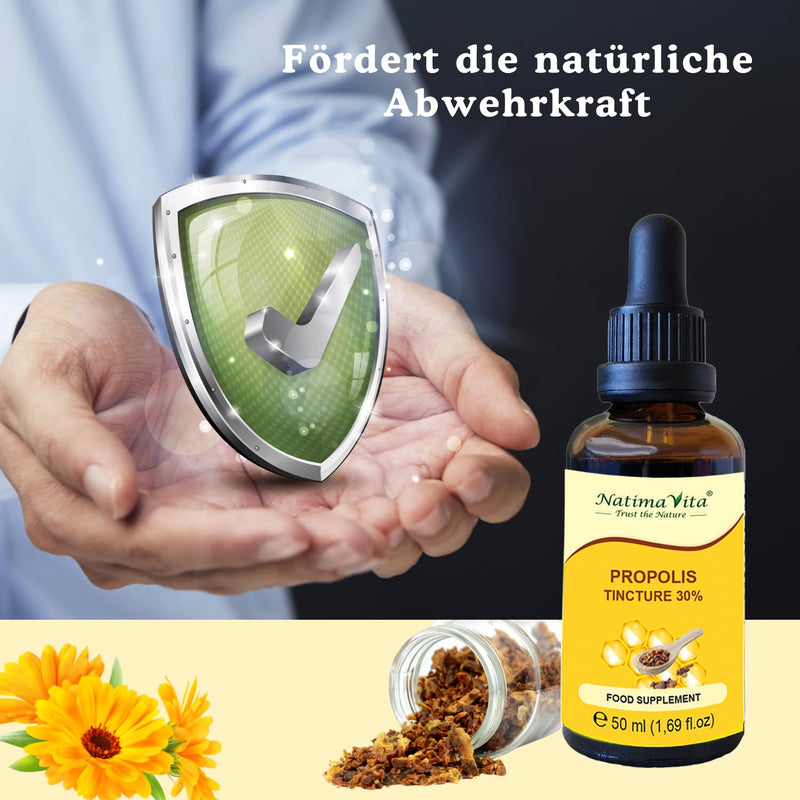 [Australia] - Propolis tincture 30% - 50 ml - Pure high-dose propolis drops - 100% natural - Propolis extract - Practical pipette - Support the immune system - NatimaVita 50 ml (pack of 1) 