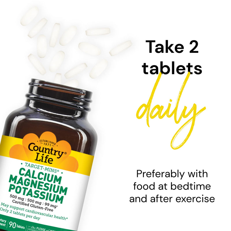 [Australia] - Country Life Calcium-Magnesium-Potassium - 90 Tablets 90 Count (Pack of 1) 