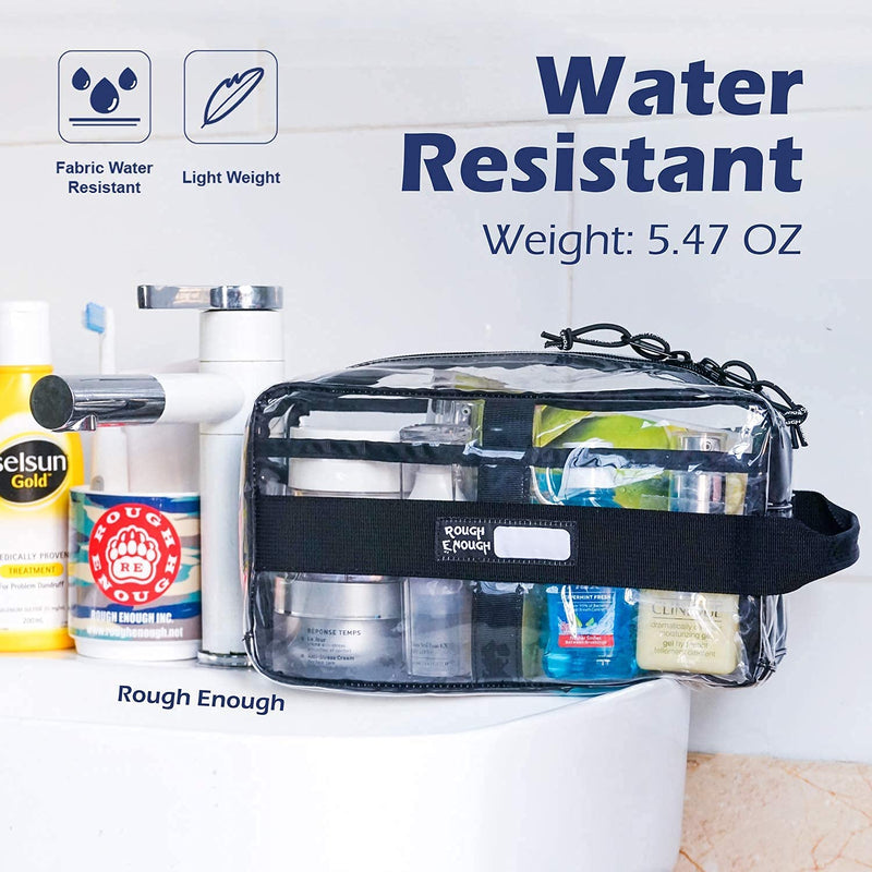 Rough Enough Clear Toiletry Bags for Traveling Toiletries Makeup bag Travel Cosmetic Bags for Women and Men