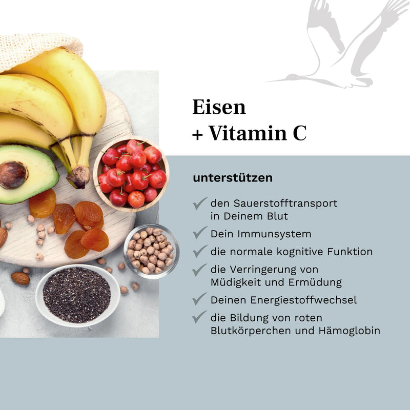 [Australia] - Iron 20 mg from iron bisglycinate + 40 mg natural vitamin C from acerola - 240 VEGAN tablets for 8 months - without additives - laboratory tested - Balanced Vitality 
