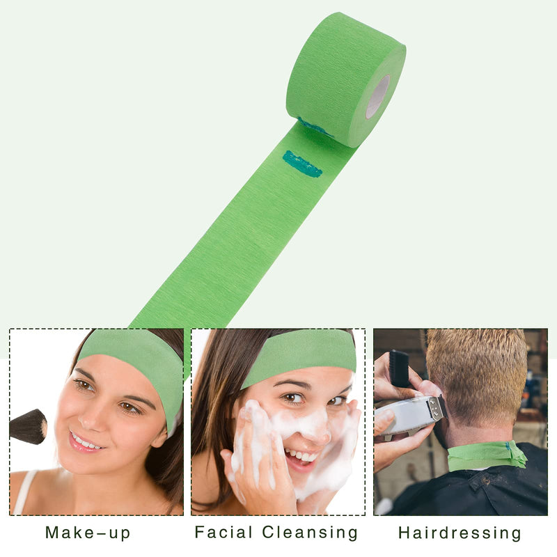 [Australia] - Barber Accessories - Disposable Stretchy Neck Strips for Haircutting and Styling, 5 Rolls (500 Strips, Green) 