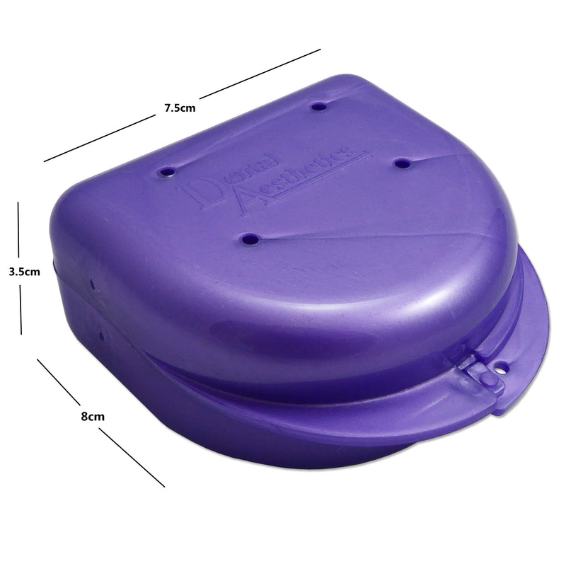 [Australia] - 2 x Mouth Guard Box for Ortho Retainers, Sports Dentures, Dentures and More (Purple and Green) Purple and Green 
