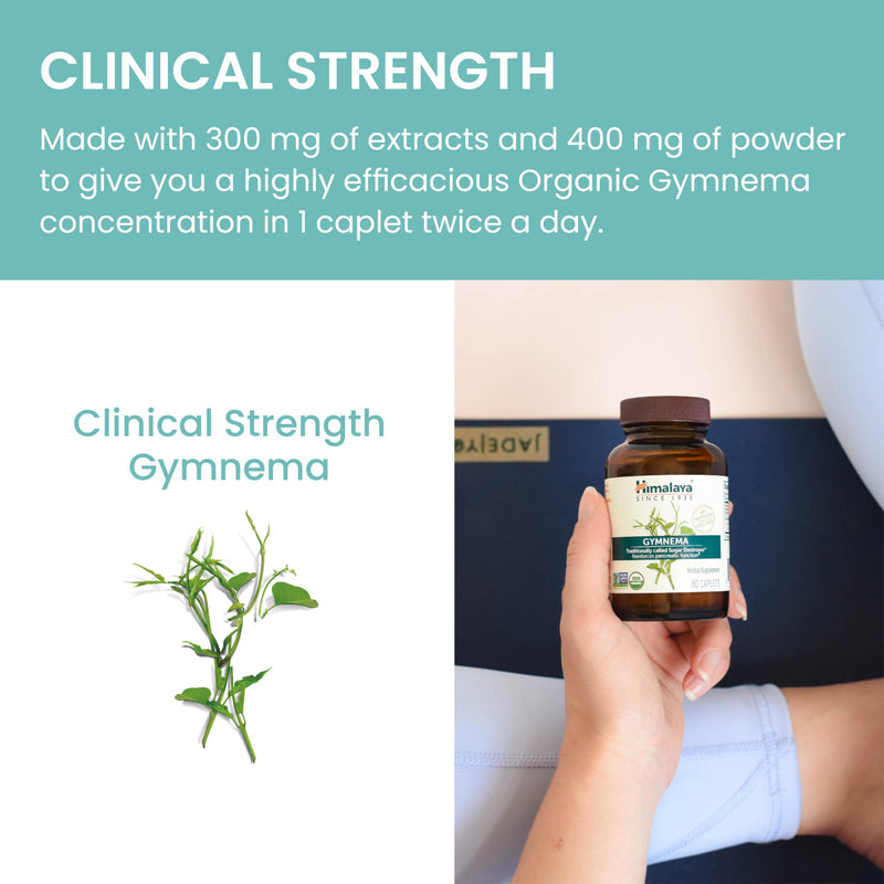[Australia] - Himalaya Organic Gymnema Sylvestre ‚Äì Herbal Glucose Metabolism Support - USDA Organic, Non-GMO, Vegan, Gluten Free, Additive Free, 700 mg, 60 Caplets 60 Count (Pack of 1) 