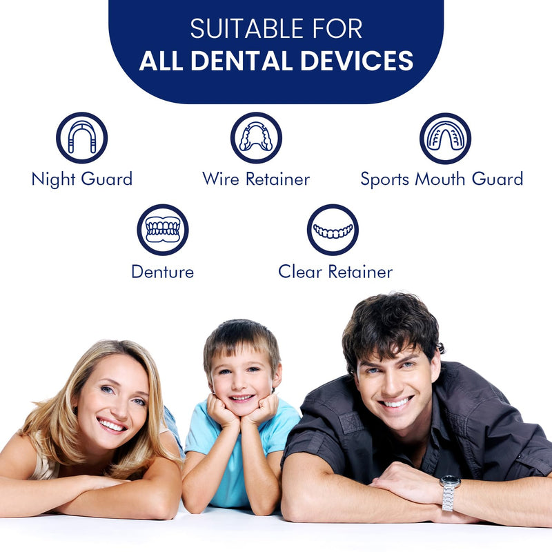 Retainer Cleaner Tablets (30 Pack) - Mint Flavor Fast Acting Dental Cleaning Tablets for Retainers, Mouth Guard, Night Guards, Snore Guards, Sport Devices & TMJ Devices - Removes Odor & Plaque