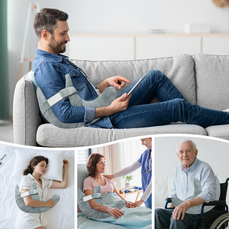 [Australia] - Shoulder Surgery Pillow, Rotator Cuff Pillow, Side Sleeper Pillow with Pocket & Adjustable Strap, Arm Support for Injury, Post-Op Care, Pain Relief (Dusty Green) 