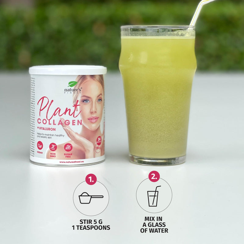 Nature's Finest by Nutrisslim Plant Collagen Booster - Vegan Collagen with Hyaluron, Vitamin C and Biotin, Natural Collagen Synthesis - 100% Natural, 120g 120g (Single)