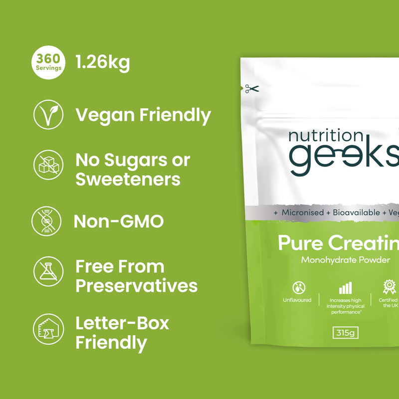 Pure Creatine Monohydrate Powder - 1.26kg (360 Servings) - Easy Dissolve Creatine Powder, Unflavoured & Micronised (Not Creatine Gummies or Creatine Tablets), Vegan Creatine for Women and Men 12 Months Supply (4 Packs)