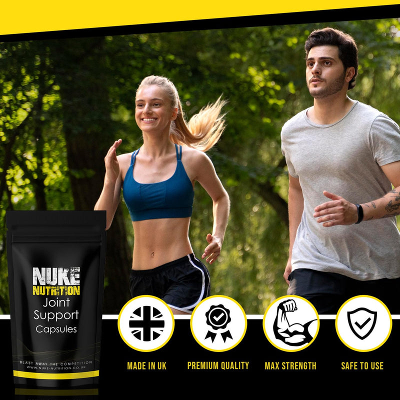 Nuke Nutrition High Strength Glucosamine with Chondroitin - Pure Joint Supplements Complex for Men & Women to Support Bones - 60 Capsules