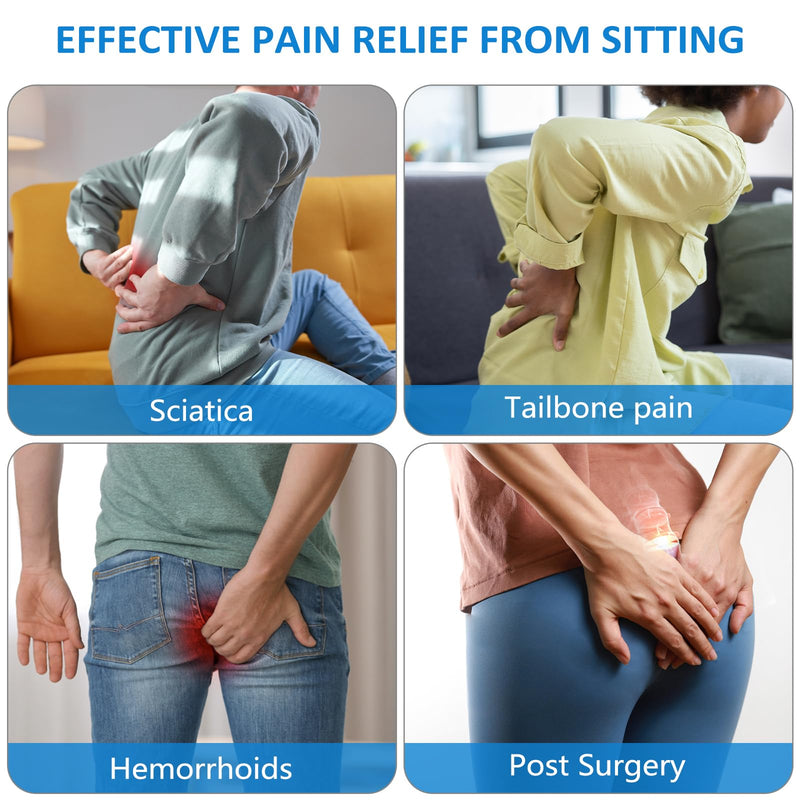 [Australia] - Donut Pillow, Donut Cushion for Tailbone Pain Relief and Hemorrhoids, Donut Seat Cushion for Coccyx, Sciatica, Surgery and Postpartum, Hemorrhoid Pillow for Long Sitting Office Workers, Car Drivers Carbon Black 