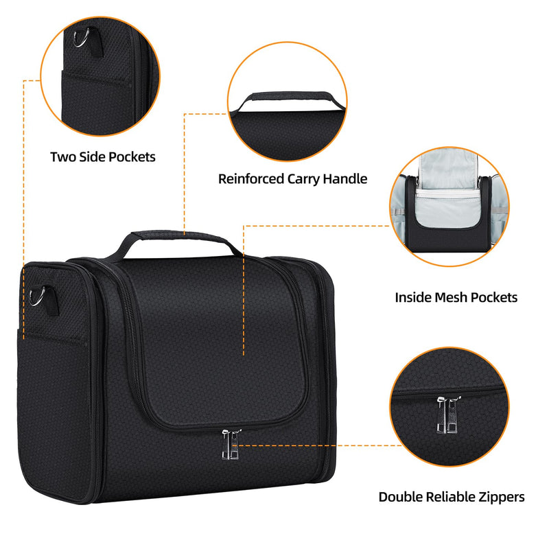 Extra Large Toiletry Bag and PVC LeatherToiletry Bag Black