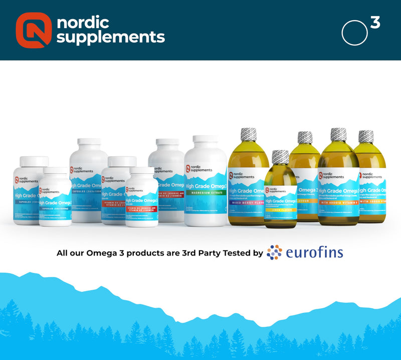 Nordic Supplements High Strength 200ml Omega 3 Fish Oil. Taste Award Winning Lemon Flavoured and Tested.