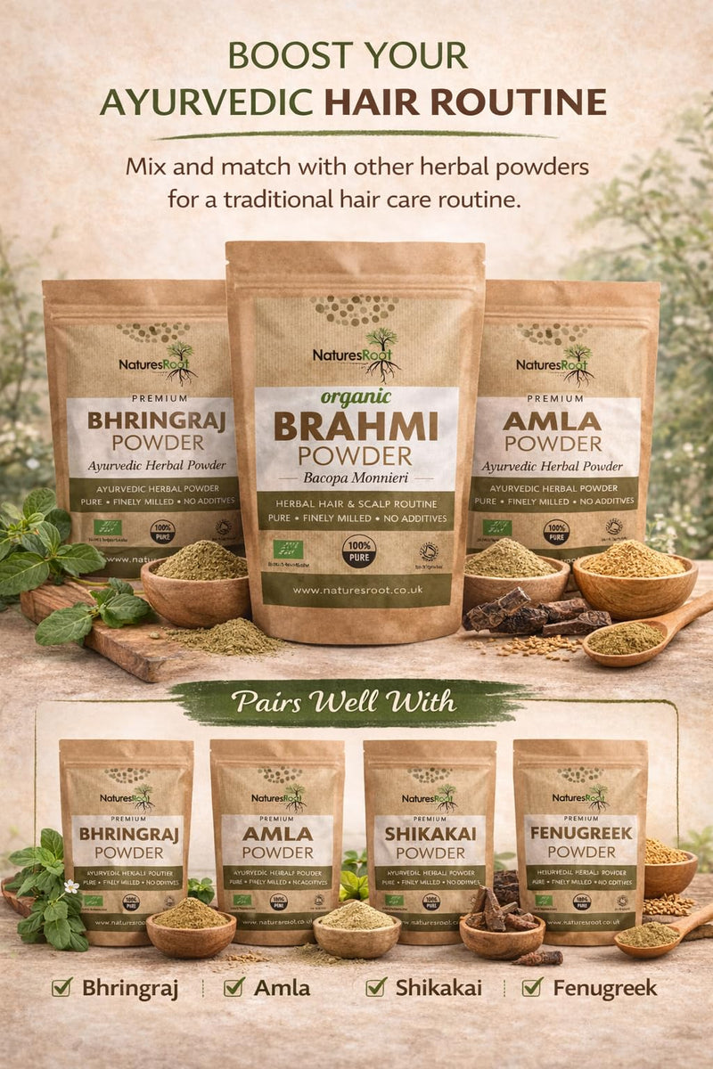 Nature’s Root Organic Brahmi Powder - Ayurvedic Herb | Bacopa Monnieri | Hair Growth Product | Thickening Hair Supplement (500g) 125 g (Pack of 1)