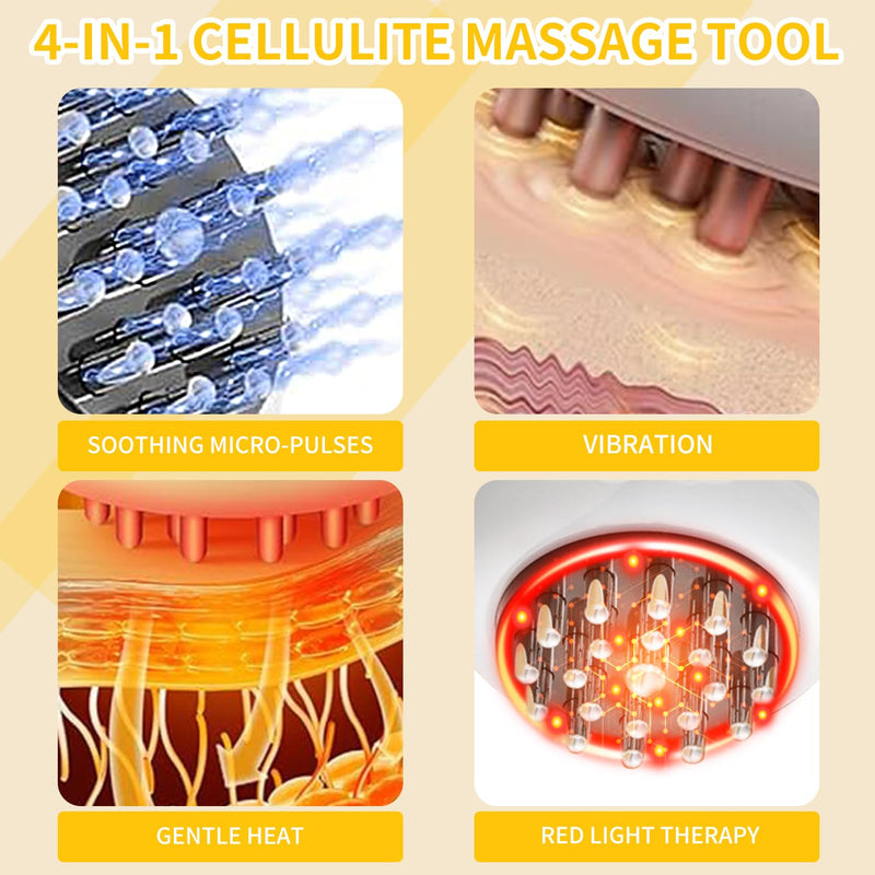 Handheld Electric Lymphatic Drainage Massager: Body Sculpting Machine and Anti Cellulite Massage Tool for Cellulite & Stretch Marks with Microcurrent Red Light Heat & Vibration