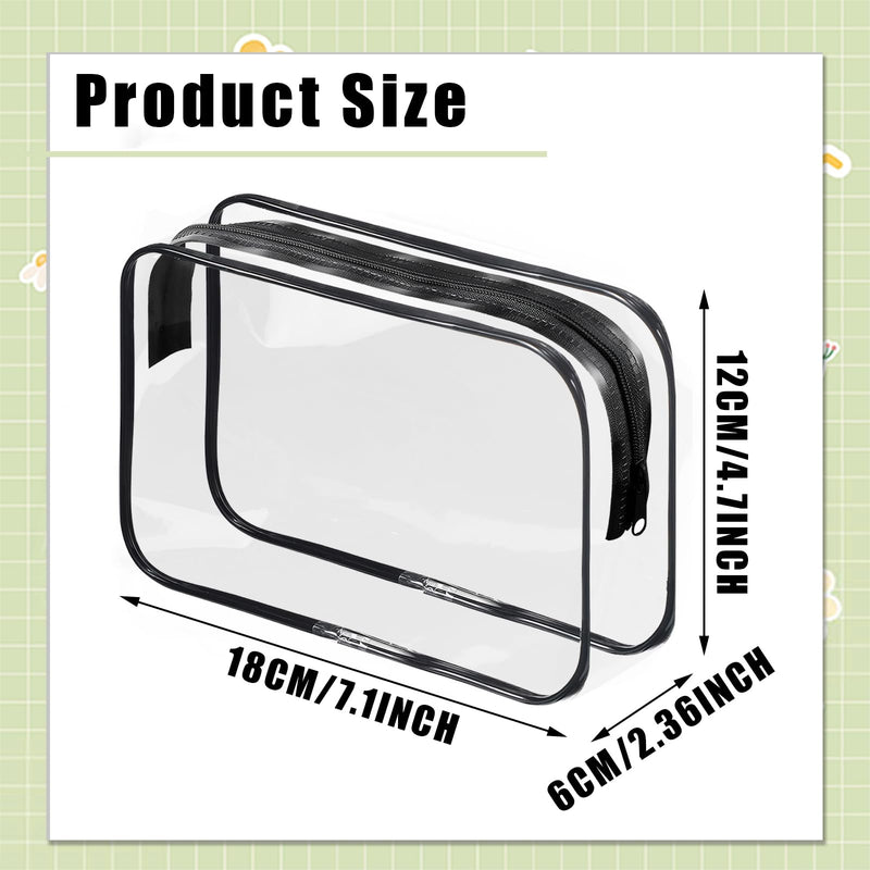 36 Pieces Clear Makeup Bags Bulk with Zipper, Transparent Portable Toiletry Bags Waterproof Plastic Organizer Cases Travel Cosmetic Pouches for Bathroom and Women and Men Vacation