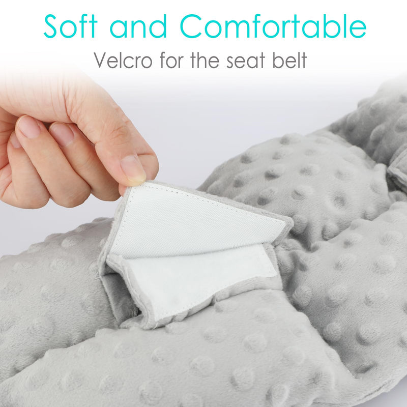 [Australia] - Ostomy Seat Belt Pillow Stoma Seatbelt Protector Ostomy Bag Cover Ileostomy Ostomy Supplies Urostomy Belt Pillow for Peritoneal Dialysis PD Catheter Women Men Minky Dot Gray 